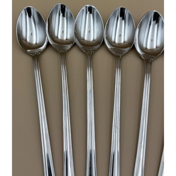 Set of 8 Gorham CALAIS 18/8 Stainless Steel Glossy Iced Tea Spoons - Picture 3 of 10
